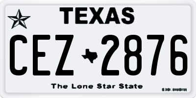 TX license plate CEZ2876