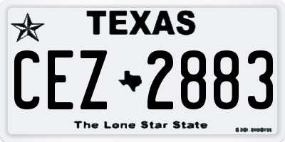 TX license plate CEZ2883