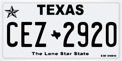TX license plate CEZ2920