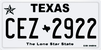 TX license plate CEZ2922