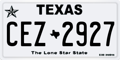 TX license plate CEZ2927