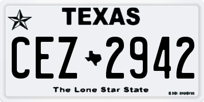 TX license plate CEZ2942