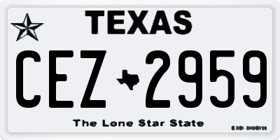 TX license plate CEZ2959