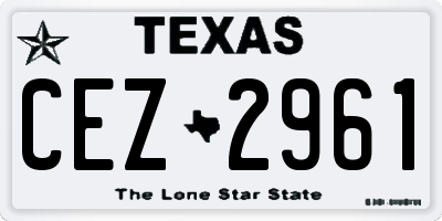 TX license plate CEZ2961