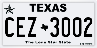 TX license plate CEZ3002
