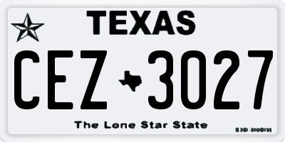 TX license plate CEZ3027