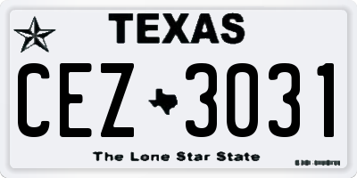 TX license plate CEZ3031