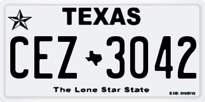 TX license plate CEZ3042