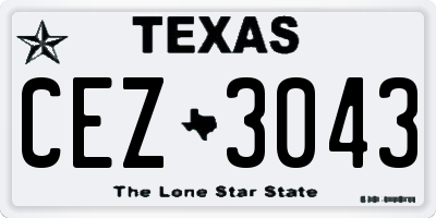 TX license plate CEZ3043
