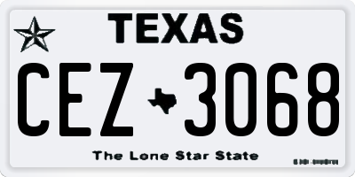 TX license plate CEZ3068