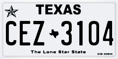 TX license plate CEZ3104