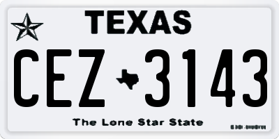 TX license plate CEZ3143