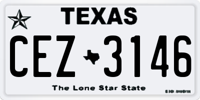 TX license plate CEZ3146