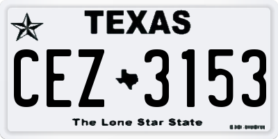 TX license plate CEZ3153