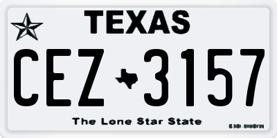 TX license plate CEZ3157