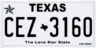TX license plate CEZ3160