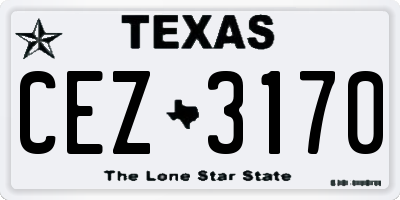 TX license plate CEZ3170