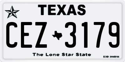 TX license plate CEZ3179