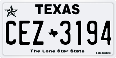 TX license plate CEZ3194