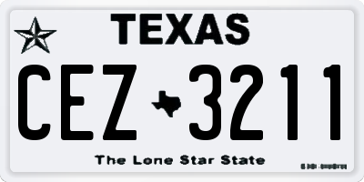 TX license plate CEZ3211