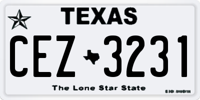 TX license plate CEZ3231