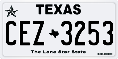 TX license plate CEZ3253