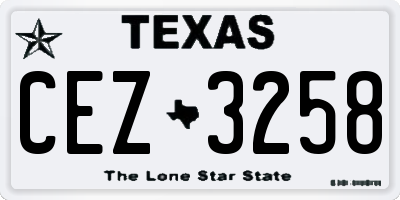 TX license plate CEZ3258