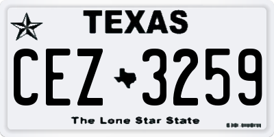 TX license plate CEZ3259