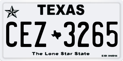 TX license plate CEZ3265