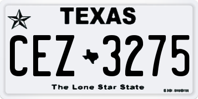 TX license plate CEZ3275