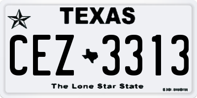 TX license plate CEZ3313