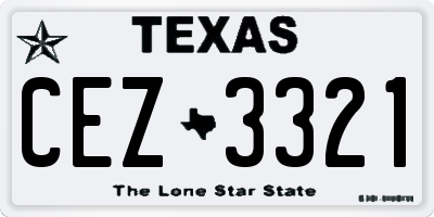 TX license plate CEZ3321