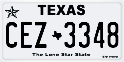 TX license plate CEZ3348