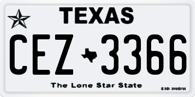 TX license plate CEZ3366