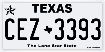 TX license plate CEZ3393