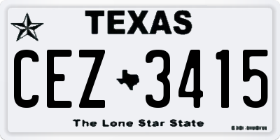 TX license plate CEZ3415