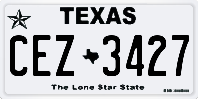 TX license plate CEZ3427