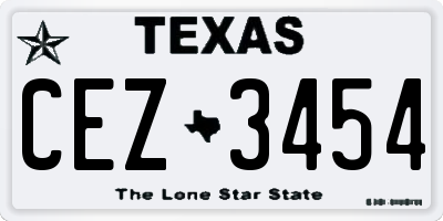 TX license plate CEZ3454