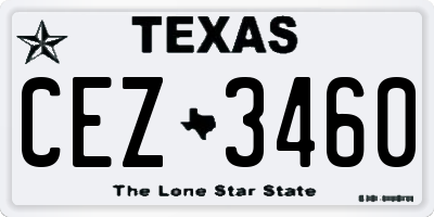 TX license plate CEZ3460