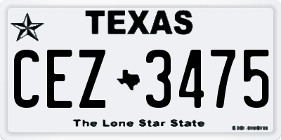 TX license plate CEZ3475
