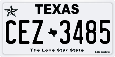 TX license plate CEZ3485