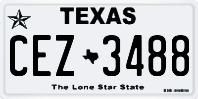 TX license plate CEZ3488