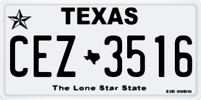 TX license plate CEZ3516