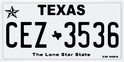 TX license plate CEZ3536
