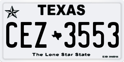 TX license plate CEZ3553