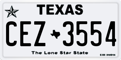 TX license plate CEZ3554