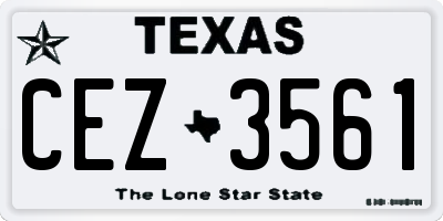 TX license plate CEZ3561