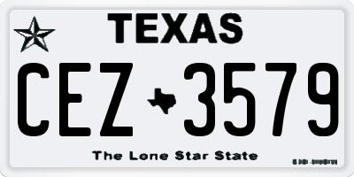 TX license plate CEZ3579