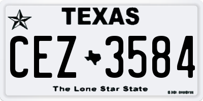 TX license plate CEZ3584