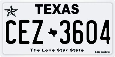 TX license plate CEZ3604